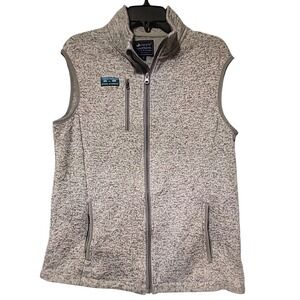 Simply Southern Vest Womens Large Gray Heather Full Zip Fleece Zip Pockets Warm